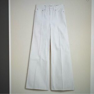 NWT : J.Crew : High-rise superwide-leg jean : White : 27